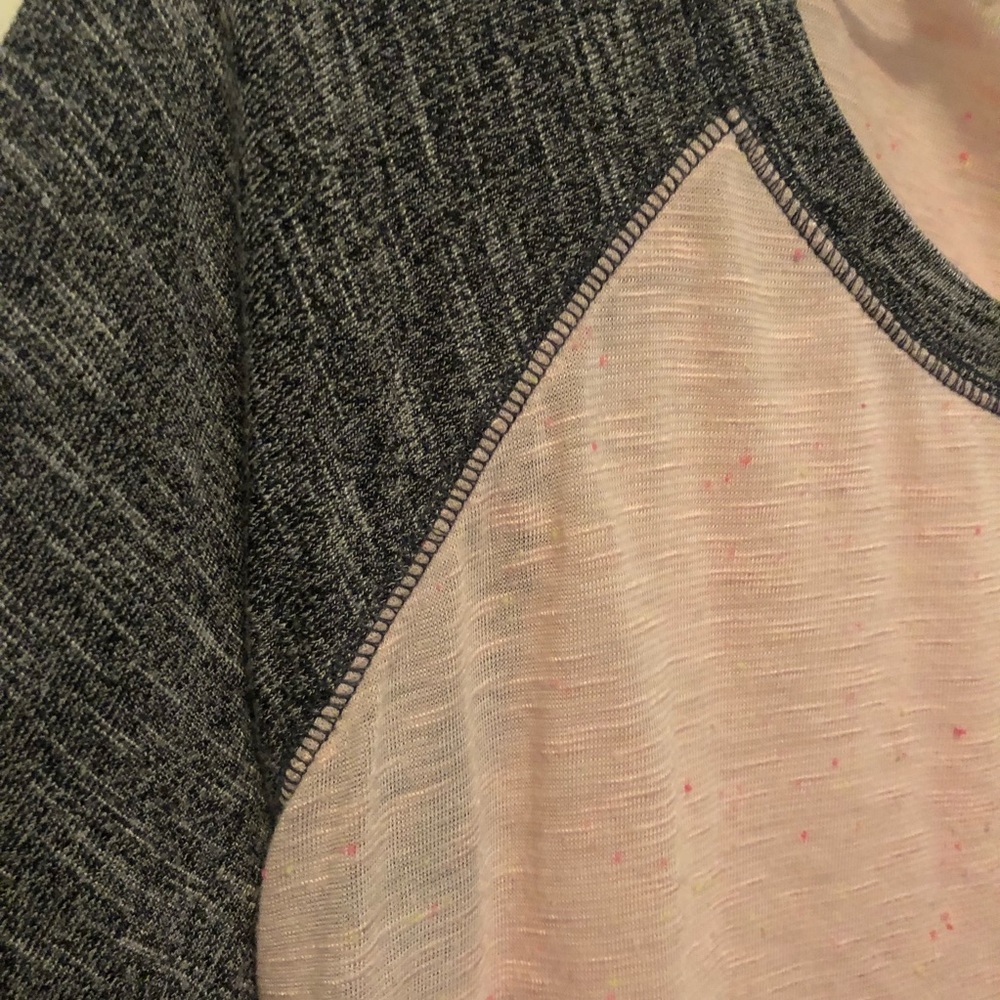 Gray & Pink Baseball Tee